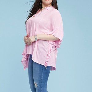 Lilac Ruffle Button Down Blouse